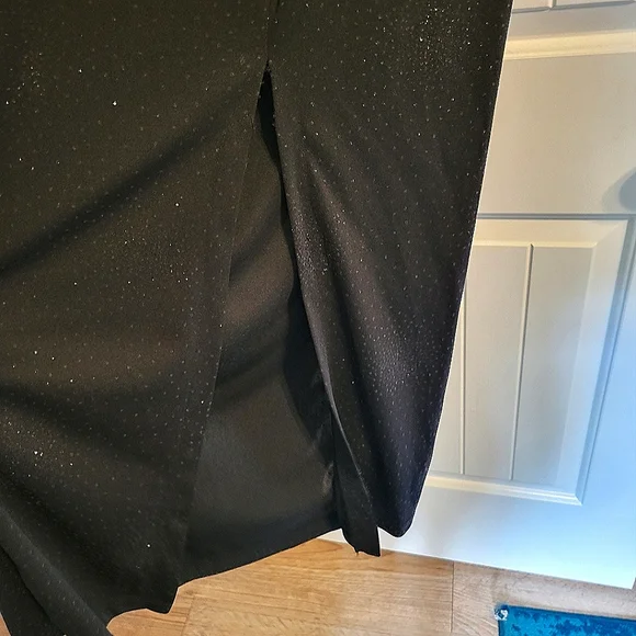 Black Vintage Misses Sparkling Maxi Dress Size 9/10 - Picture 6 of 10